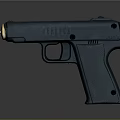 Blue Handgun With INFRANCH Engraving Golden Muzzle Tip And Sleek Modern Design