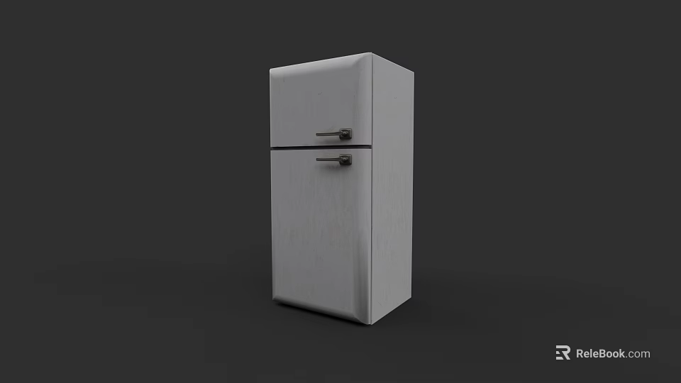 Modern Double Door Refrigerator Freezer With Sleek White Design For Kitchen 3d model 