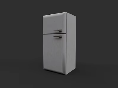 Modern Double Door Refrigerator Freezer With Sleek White Design For Kitchen 3d model