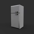 Modern Double Door Refrigerator Freezer With Sleek White Design For Kitchen 3d model