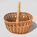 Wicker Basket Basket Basket Frame Hand-held Basket Vegetable Basket Bamboo Basket 3d model