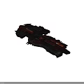 Large Red And Black Interstellar Spaceship Featuring Complex Cosmic Design Details 3d model