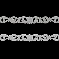 Intricate White Carved Decorative Strips With Scroll Patterns And Symmetric Design 3d model