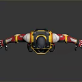 Colorful Sci Fi Character Creature Featuring Black Red Yellow Armor And Blue Chest Symbol
