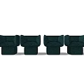 Four Dark Green Modern Single Sofa With Upholstered Armrest Sleek Design 3d model
