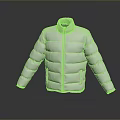 White Padded Puffer Jacket With Front Zip Closure For Daily Casual Wear
