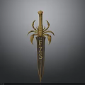 Golden Decorative Sword Featuring Scorpion Ornament And FZS Engraving
