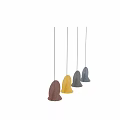 Modern Pendant Lights with Multiple Colors and Different Shapes on White Background 3d model