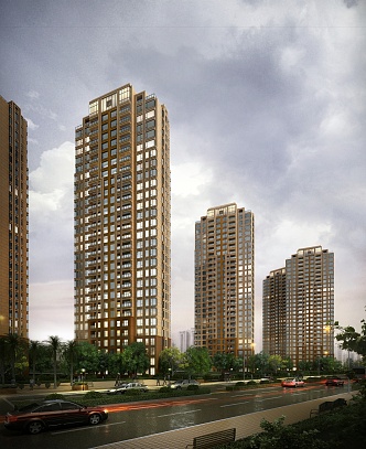 High-rise residential in Jianou residential area 3d model