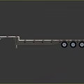 Modern Silver Flatbed Trailer With Long Flat Surface And Multiple Wheels