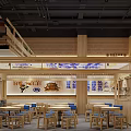 Japanese Style Restaurant Interior With Wooden Decor And Seating