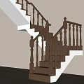 Modern Wooden Staircase Interior Design With Elegant Railings And White Steps