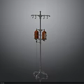 IV Stand With Red IV Bags In Medical Setting Featuring Metal Frame And Hooks
