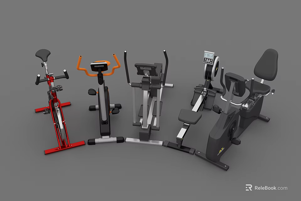 High Quality Professional Fitness Sports Equipment Including Exercise Bikes Elliptical Trainers And Rowing Machines 3d model 