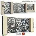 Modern Outdoor Metal Screen With Intricate Laser Cut Leaf Pattern Design