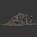 Realistic Natural Scene Component With Twigs Soil And Green Moss