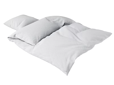 Soft White Textured Decorative Pillows For Bedroom Comfort And Style 3d model