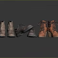 Stylish Brown And Orange Leather Boots Featuring Lace Up Ankle Designs For Fashionable Footwear