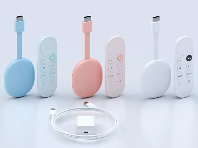 Compact Wireless Charging Devices For Computers With Various Colors Cables And Adapters 3d model