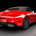 Red Mercedes Sports Car with Sleek Body Design and Black Alloy Wheels