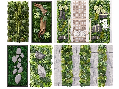 Plant Wall Green Plant Wall Moss Wall Plant Background Wall Green Plant Image Wall model