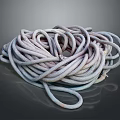 Gray Braided Rope for Daily Household Use Tangled in Coiled Form