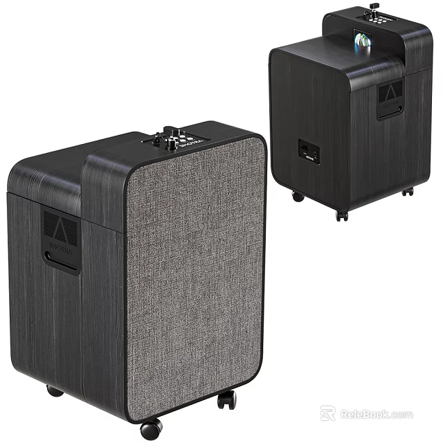 Modern Bluetooth Speaker With Wooden Texture And Fabric Front Panel Design 3d model 