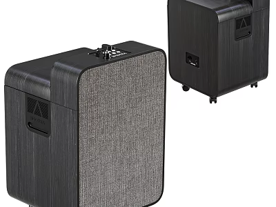 Modern Bluetooth Speaker With Wooden Texture And Fabric Front Panel Design 3d model