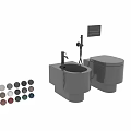 Sleek Modern Toilet With Integrated Sink Faucet Bidet Sprayer Multiple Color Options