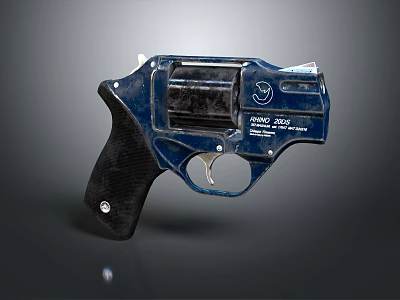 Smith Wesson Model 29 2 Blue Revolver Weapon With Black Grip And Classic Design 3d model