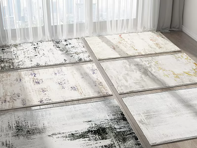 Square Rugs With Diverse Artistic Patterns For Modern Home Decor 3d model