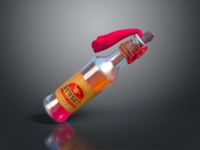 Modern Molotov Bottle Alcohol Bomb Burning Bottle Wine model