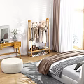 Wooden Clothes Rack In Bedroom Holds Clothes Hats Bags Shoes