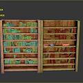 Pair of Wooden Bookshelves Filled With Various Books in Interior Space