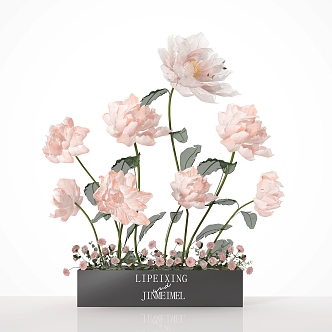 Floral flower box flower bed flower pot flower arrangement floral combination floral beauty 3d model