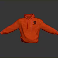 Vibrant Orange Hoodie With D Logo Stylish Design Soft Fabric For Casual Wear
