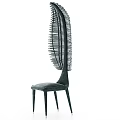Elegant Modern Single Chair With Woven Backrest And Upholstered Seat Design