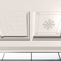 Elegant Classic Ceiling Design With Decorative Patterns Grid Details And Recessed Lighting 3d model
