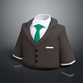 Brown Suit Jacket With White Shirt Green Tie Pocket And Buttons