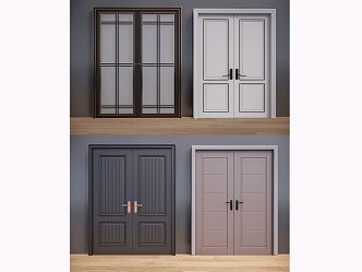 Modern double door 3d model