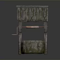 Traditional Stone Well With Wooden Roof And Rustic Frame Structure