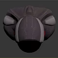 Mechanical Sci Fi Character With Red Black Armor Torso And Circular Eye