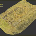 Burned And Rusted Tank On The Ground 3d model