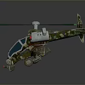 Cosmic Space Exploration Vehicle Model With Green Rotor Red Lights And Transparent Cockpit