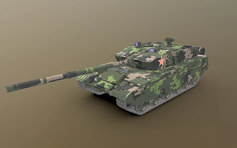 Modern ZTZ99A2 main battle tank military armored vehicle 3d model