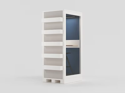 Modern telephone booth telephone booth with plant tray 3d model