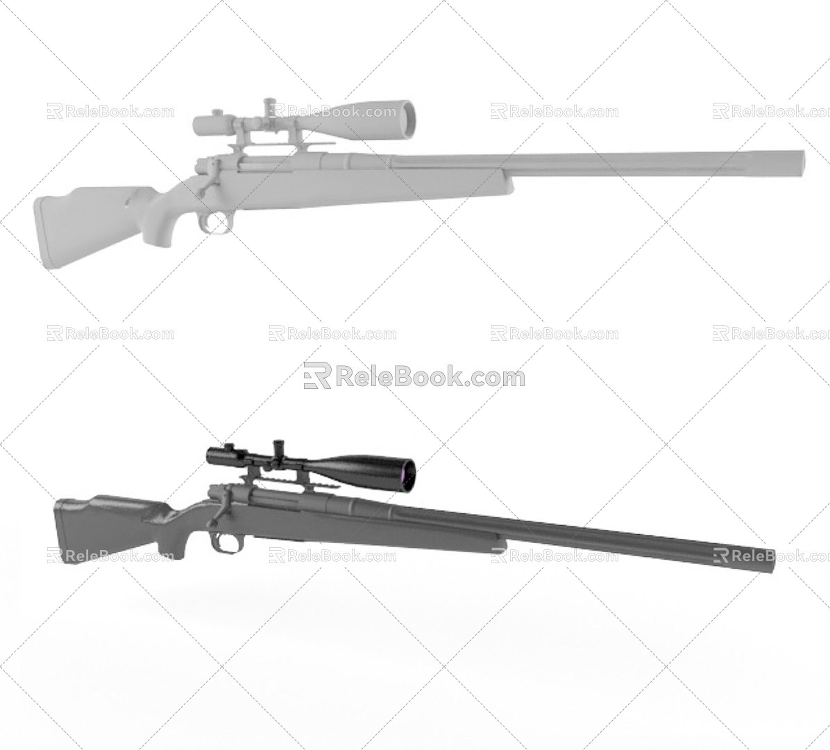 Sniper Rifle Weapon Gun Firearms Sniper Gun Sniper Rifle Sight War World War II Military 3d model