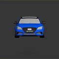 Blue Modern Sedan Car With Glass Roof And Sleek Alloy Wheels Design