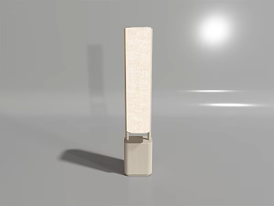 Modern Minimalist Floor Lamp With Rectangular Fabric Shade And Warm Light Projection 3d model