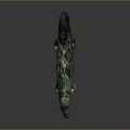 Vintage Bronze Crocodile Shaped Furniture Decorative Ornament With Spiral Patterns And Green Patina